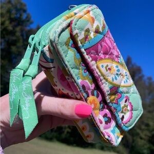 Vera Bradley Retired Tutti Frutti Wallet Double Zipper And Side Pouch